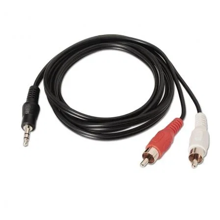 Aisens Cable de Audio Estéreo Jack 3.5mm a 2 x RCA Negro 3m